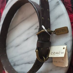 Coach Leather Dog Collar, Size XL Brown with Brass Buckle!